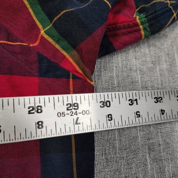 VINTAGE Ralph Lauren Shirt Mens Red Plaid Embroidered Retriever Dog - Picture 9 of 14